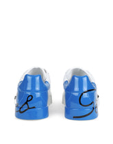 Two-tone sneakers with DG laces - | Dolce & Gabbana