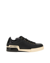 CALFSKIN NAPPA PORTOFINO SNEAKERS WITH PAINTED SOLE - | Dolce & Gabbana