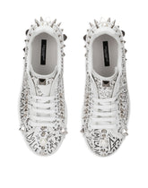 Calfskin nappa Portofino sneakers with studs - | Dolce & Gabbana