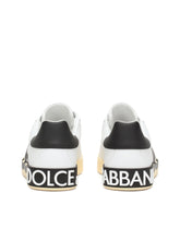 Calfskin Portofino sneakers with DG logo print - | Dolce & Gabbana