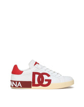 Calfskin Portofino sneakers with DG logo print - | Dolce & Gabbana