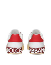 Calfskin Portofino sneakers with DG logo print - | Dolce & Gabbana