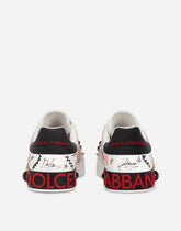 Portofino calf leather sneakers with patch - | Dolce & Gabbana
