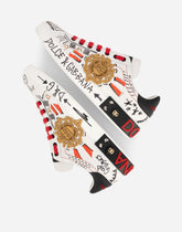 Portofino calf leather sneakers with patch - | Dolce & Gabbana