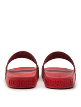 Rubber beachwear slides with DG logo - | Dolce & Gabbana