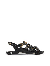 NS1 SANDALS IN COWHIDE WITH STONE EMBROIDERY - | Dolce & Gabbana