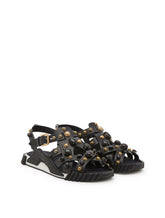 NS1 SANDALS IN COWHIDE WITH STONE EMBROIDERY - | Dolce & Gabbana