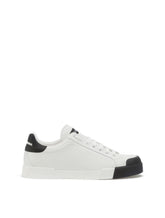 Calfskin nappa Portofino sneakers with rubber toe - | Dolce & Gabbana