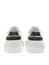 Calfskin nappa Portofino sneakers with rubber toe - | Dolce & Gabbana