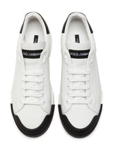 Calfskin nappa Portofino sneakers with rubber toe - | Dolce & Gabbana