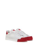 Calfskin nappa Portofino sneakers with rubber toe - | Dolce & Gabbana