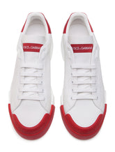 Calfskin nappa Portofino sneakers with rubber toe - | Dolce & Gabbana