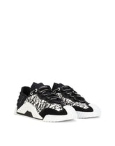 Mixed-materials NS1 slip-on sneakers with logo print - | Dolce & Gabbana