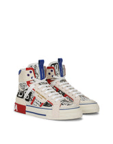 Calfskin Custom 2.Zero high-top sneakers with graffiti print - | Dolce & Gabbana
