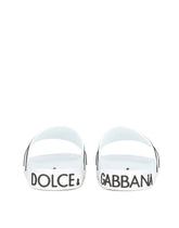 Rubber beachwear sliders with Dolce&Gabbana milano and crown - | Dolce & Gabbana
