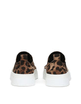 Cotton drill Portofino Light sneakers with leopard print and DG logo - | Dolce & Gabbana