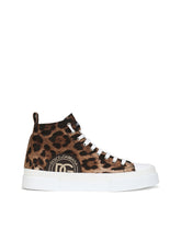 Cotton drill Portofino Light mid-top sneakers with leopard print - | Dolce & Gabbana