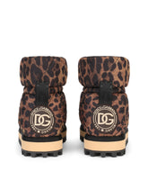Leopard-print nylon ankle boots - | Dolce & Gabbana