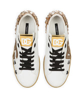 Printed calfskin nappa Portofino sneakers with DG logo and embroidery - | Dolce & Gabbana