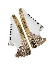 Printed calfskin nappa Portofino sneakers with DG logo and embroidery - | Dolce & Gabbana