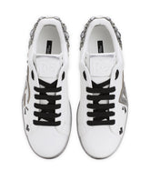 Printed calfskin nappa Portofino sneakers with DG logo and embroidery - | Dolce & Gabbana