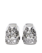 Printed calfskin nappa Portofino sneakers with DG logo and embroidery - | Dolce & Gabbana