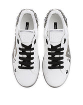 Printed calfskin nappa Portofino sneakers with DG logo and embroidery - | Dolce & Gabbana
