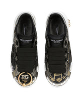 Painted calfskin Portofino sneakers - | Dolce & Gabbana