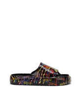 Beachwear sliders with color splash print - | Dolce & Gabbana
