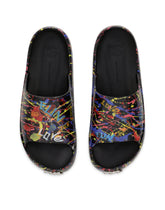 Beachwear sliders with color splash print - | Dolce & Gabbana
