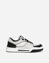 New Roma sneaker in calf leather with hotfix rhinestones - | Dolce & Gabbana
