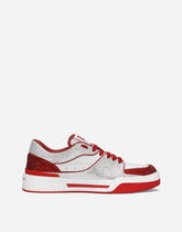 New Roma sneaker in calf leather with hotfix rhinestones - | Dolce & Gabbana