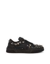 Calfskin nappa New Roma sneakers with studs - | Dolce & Gabbana