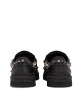 Calfskin nappa New Roma sneakers with studs - | Dolce & Gabbana