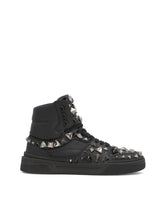 Calfskin nappa New Roma mid-top sneakers with studs - | Dolce & Gabbana