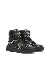 Calfskin nappa New Roma mid-top sneakers with studs - | Dolce & Gabbana