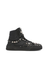 Calfskin nappa New Roma mid-top sneakers with studs - | Dolce & Gabbana