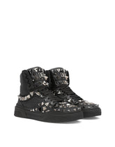 Calfskin nappa New Roma mid-top sneakers with studs - | Dolce & Gabbana