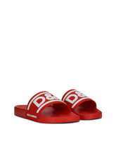 Rubber beachwear sliders with DG logo - | Dolce & Gabbana