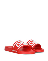 Rubber beachwear sliders with DG logo - | Dolce & Gabbana