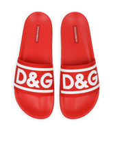 Rubber beachwear sliders with DG logo - | Dolce & Gabbana