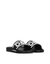 Rubber beachwear sliders with DG logo - | Dolce & Gabbana