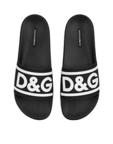 Rubber beachwear sliders with DG logo - | Dolce & Gabbana