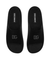 Flocked rubber beachwear sliders - | Dolce & Gabbana