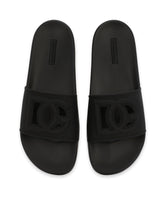 Rubber beachwear sliders with DG logo - | Dolce & Gabbana
