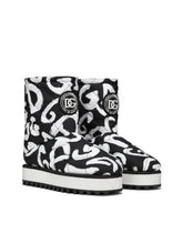 Nylon ankle boots with logo print - | Dolce & Gabbana