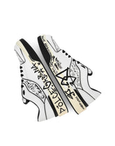 Graffiti-print calfskin New Roma sneakers - | Dolce & Gabbana