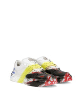 Calfskin New Roma sneakers with spray-paint graffiti print - | Dolce & Gabbana
