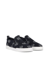 Portofino slip-on sneakers with denim logo - | Dolce & Gabbana