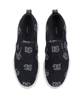 Portofino slip-on sneakers with denim logo - | Dolce & Gabbana